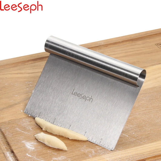 Multi-purpose Stainless Steel Scraper & Chopper, Dough Scraper, Pizza Dough Cutter