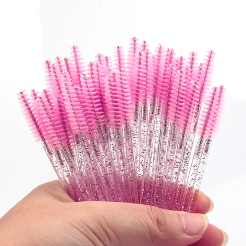 5/50pcs Crystal Eyelashes Brush Makeup Extension Eyebrow Brushes Eye Lashes