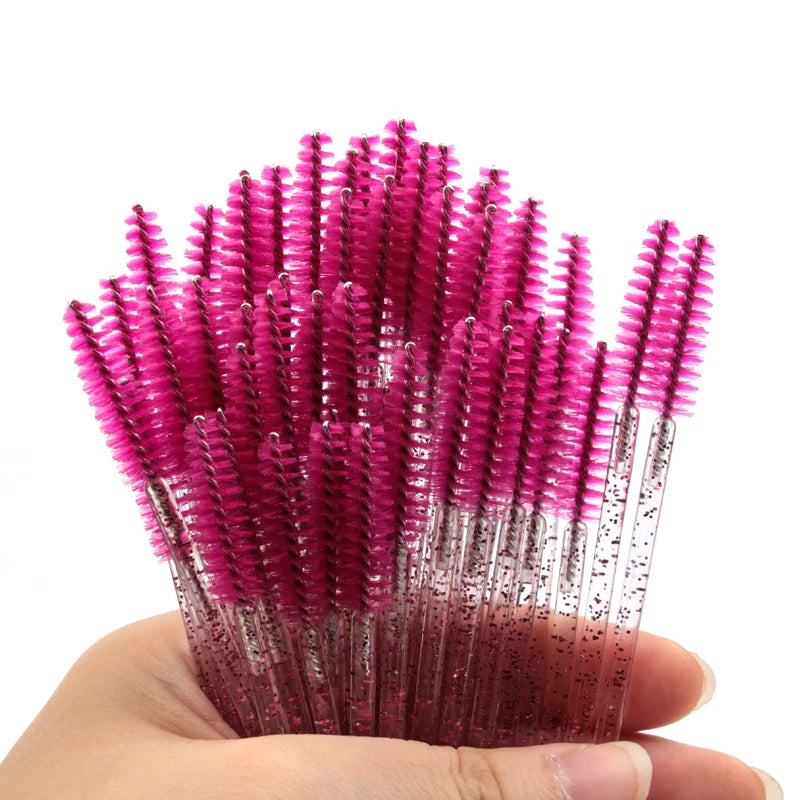 5/50pcs Crystal Eyelashes Brush Makeup Extension Eyebrow Brushes Eye Lashes