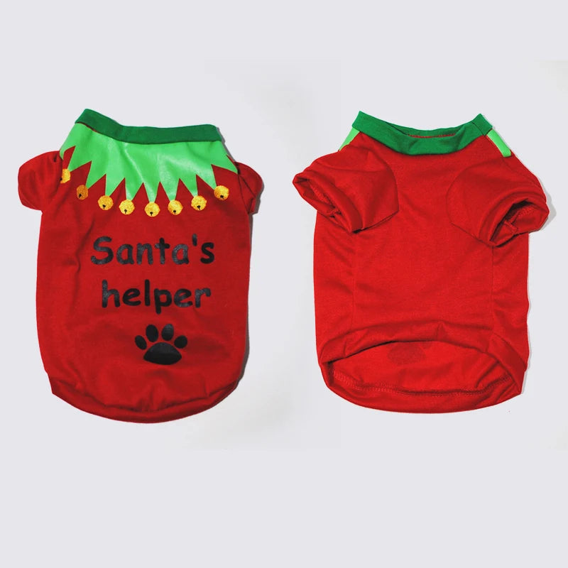 Christmas Dog Clothes Vest Pet Shirt For Pet Clothing Small Cat Puppy Outfit Kitten New Year Costume