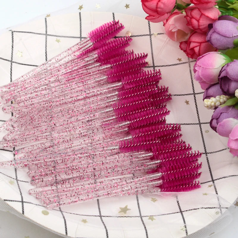 5/50pcs Crystal Eyelashes Brush Makeup Extension Eyebrow Brushes Eye Lashes