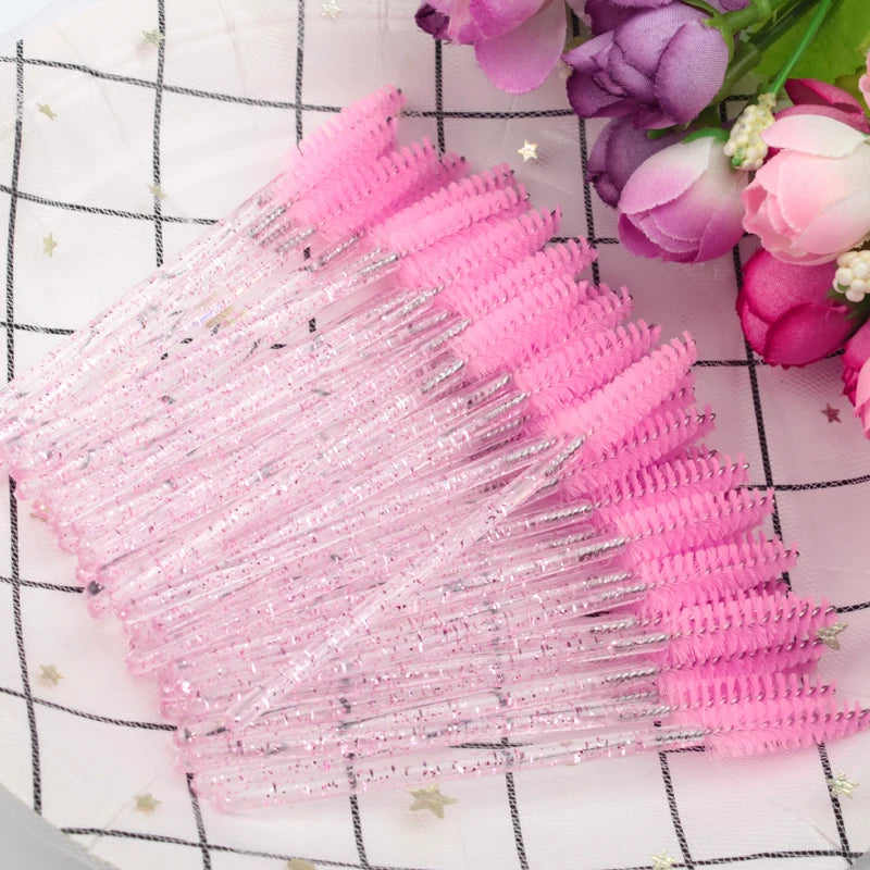 5/50pcs Crystal Eyelashes Brush Makeup Extension Eyebrow Brushes Eye Lashes