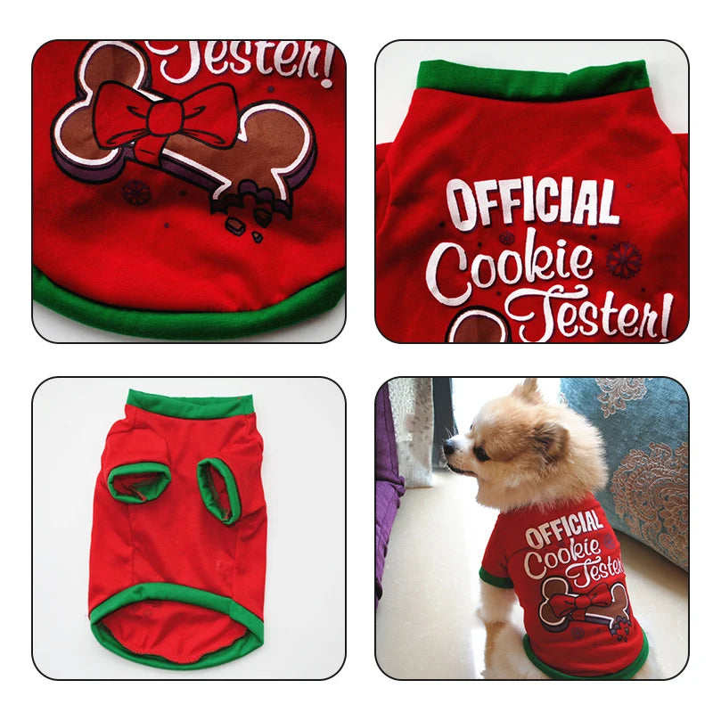 Christmas Dog Clothes Vest Pet Shirt For Pet Clothing Small Cat Puppy Outfit Kitten New Year Costume