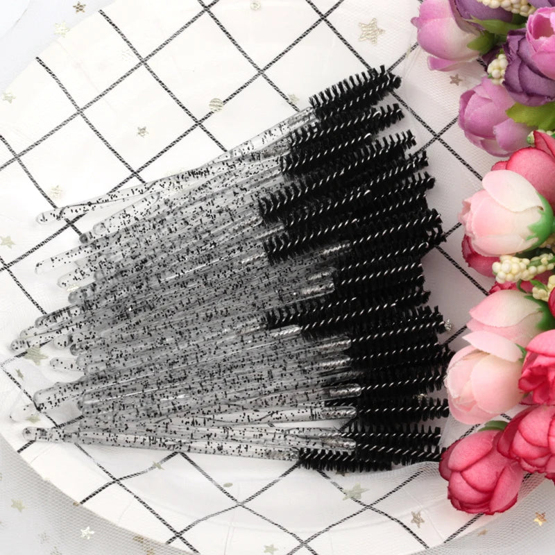 5/50pcs Crystal Eyelashes Brush Makeup Extension Eyebrow Brushes Eye Lashes