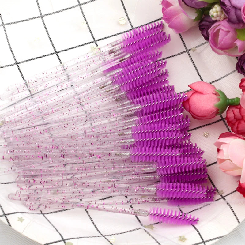 5/50pcs Crystal Eyelashes Brush Makeup Extension Eyebrow Brushes Eye Lashes