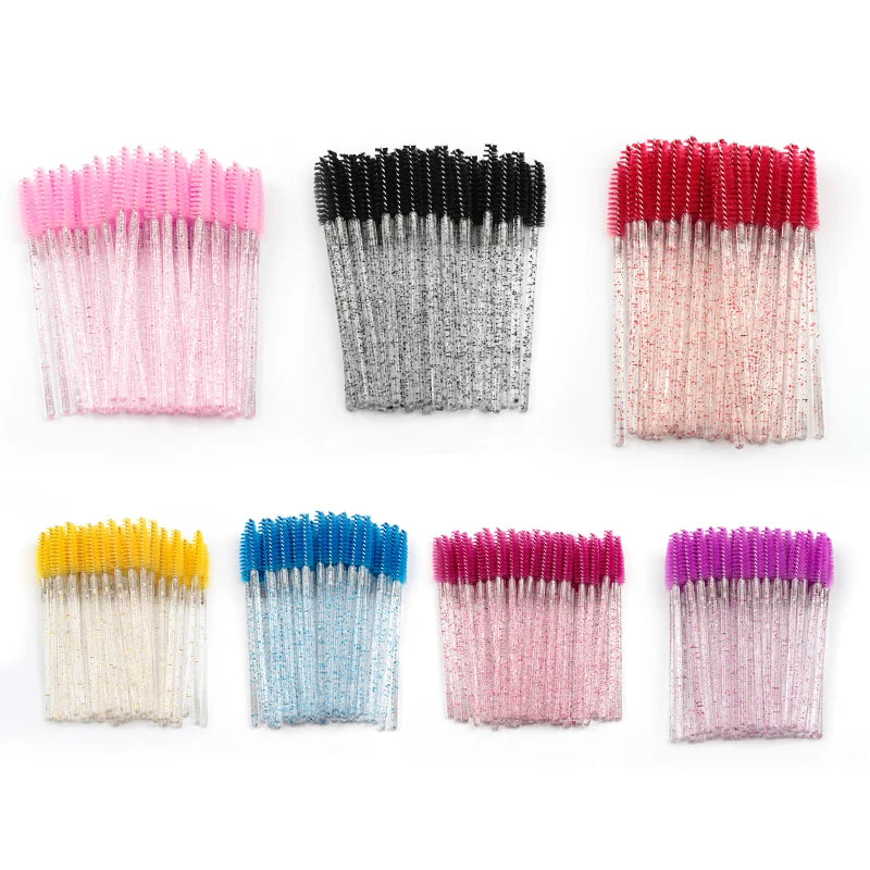 5/50pcs Crystal Eyelashes Brush Makeup Extension Eyebrow Brushes Eye Lashes