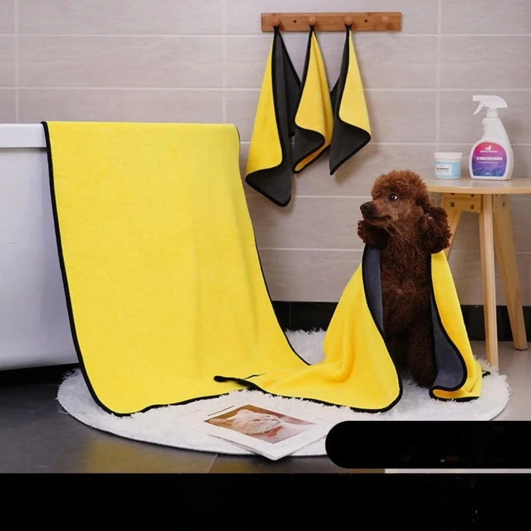 Drying Dog And Cat Towels Soft Fiber Towels Absorbent Bath Towel Pet