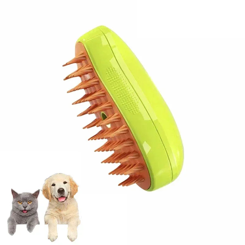 Electric Steamy Brush for Cat and Dog, Steam Brush for Massage, Pet Grooming Tools, 3 in 1