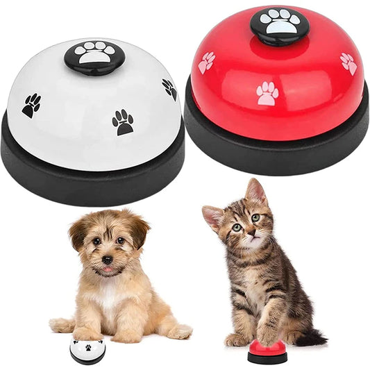 Pet Toy Bell for Dogs Cat Training Called Dinner Small Bells Footprint Ring Trainer Feeding Reminder