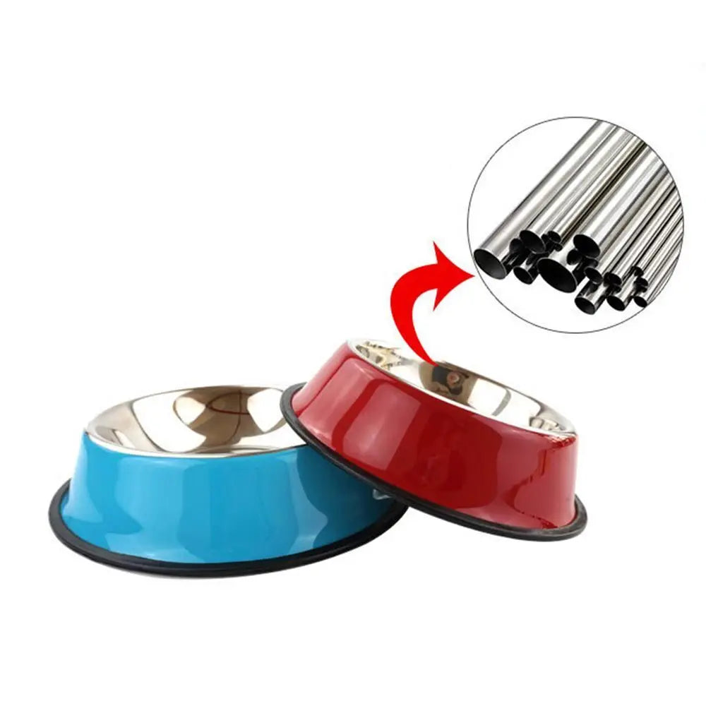 Non-Slip Dog Bowls For Small Medium Large Dog Feeder Bowls And Drinkers Stainless Steel