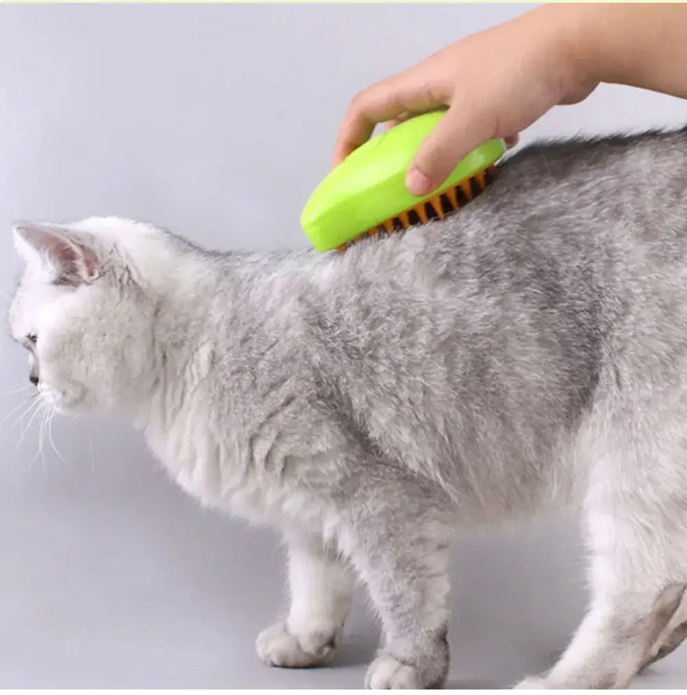 Electric Steamy Brush for Cat and Dog, Steam Brush for Massage, Pet Grooming Tools, 3 in 1