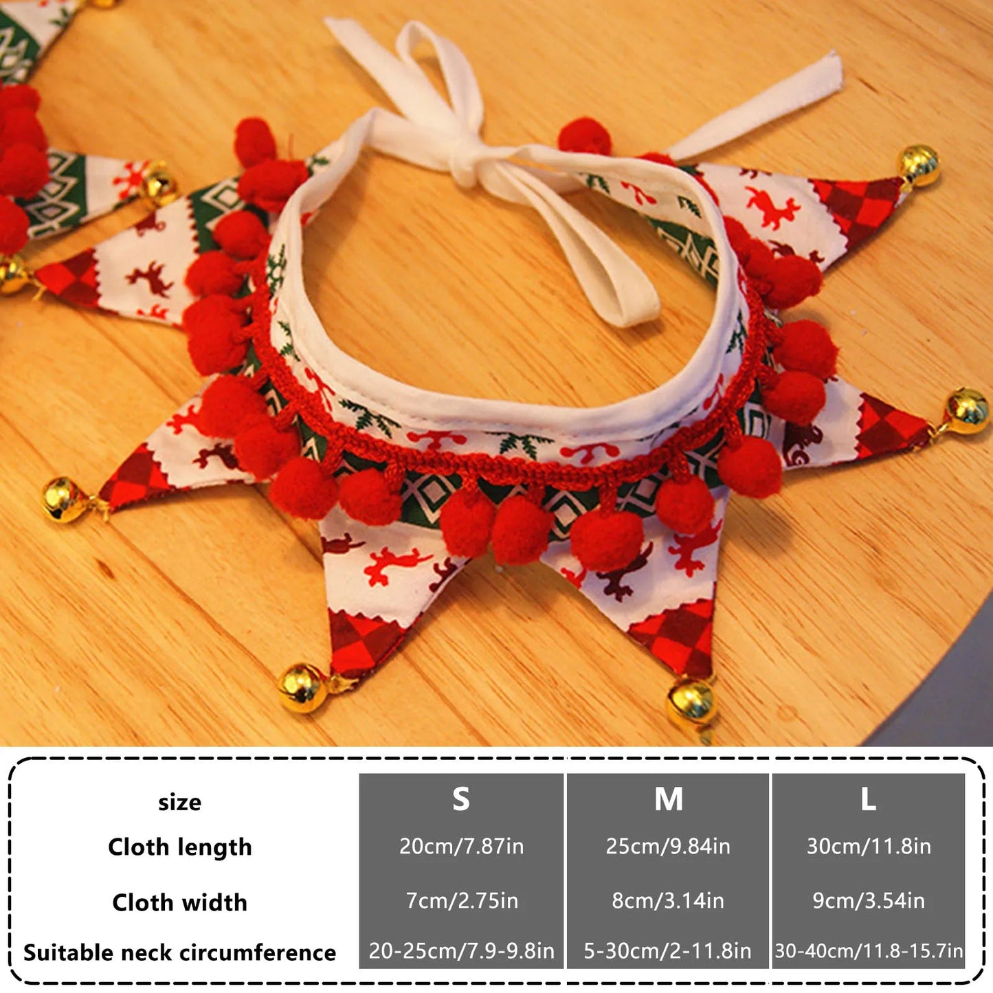 Christmas Pet Collar Winter Plush Dog Triangle Scarf With Bell Cute