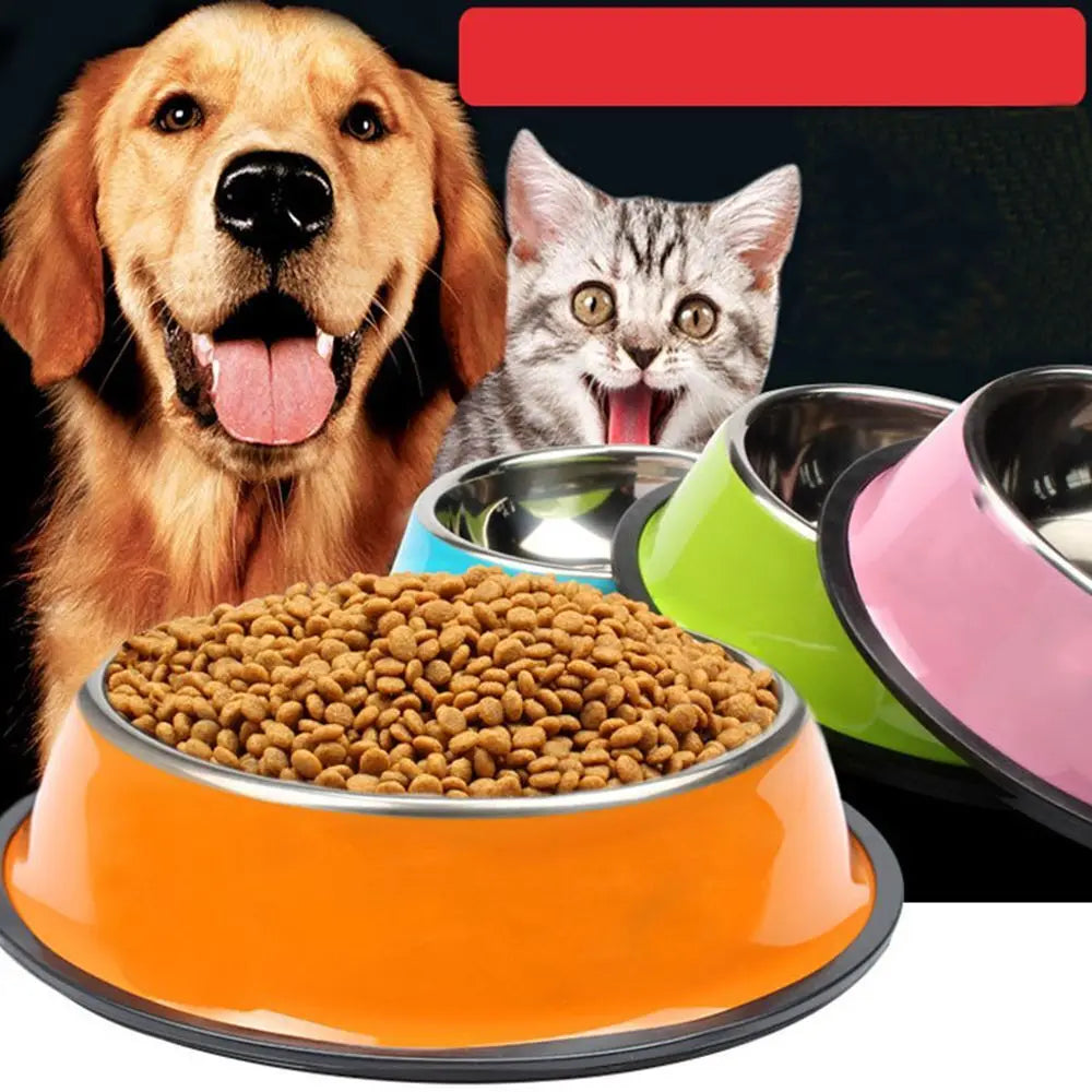 Non-Slip Dog Bowls For Small Medium Large Dog Feeder Bowls And Drinkers Stainless Steel