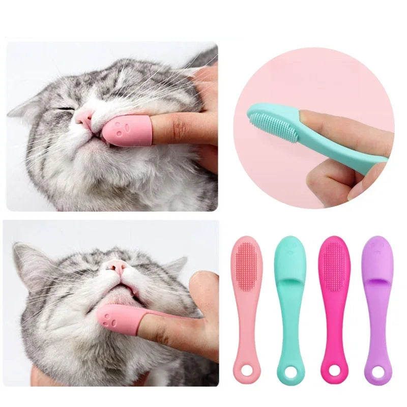 Soft Pet Finger Brush for Dog and Cat, Toothbrush for Tear Stains