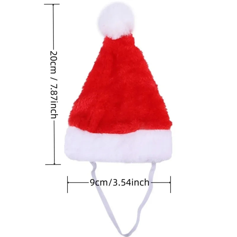 Funny Cute Red Christmas Hat Headwear for Pets, Suitable for Cats Dogs