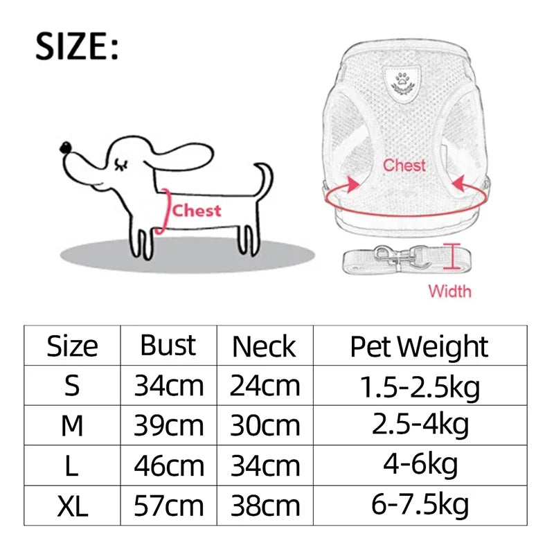 Cat Harness Vest Walking Lead Leash for Puppy Dogs Collar