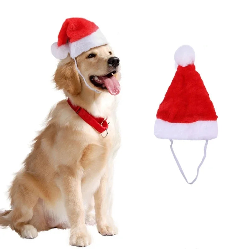 Funny Cute Red Christmas Hat Headwear for Pets, Suitable for Cats Dogs