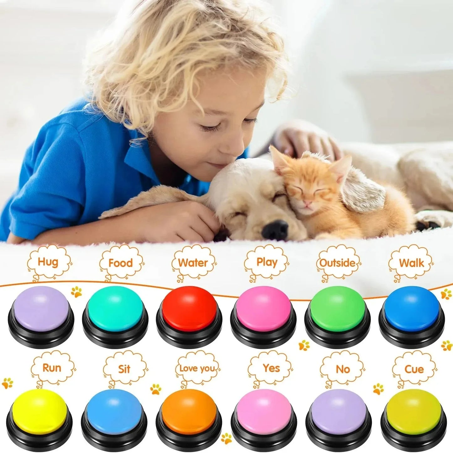 Pets Communication Buttons Voice Recording Button Training Buzzer 30 Second Record Playback Funny Gift