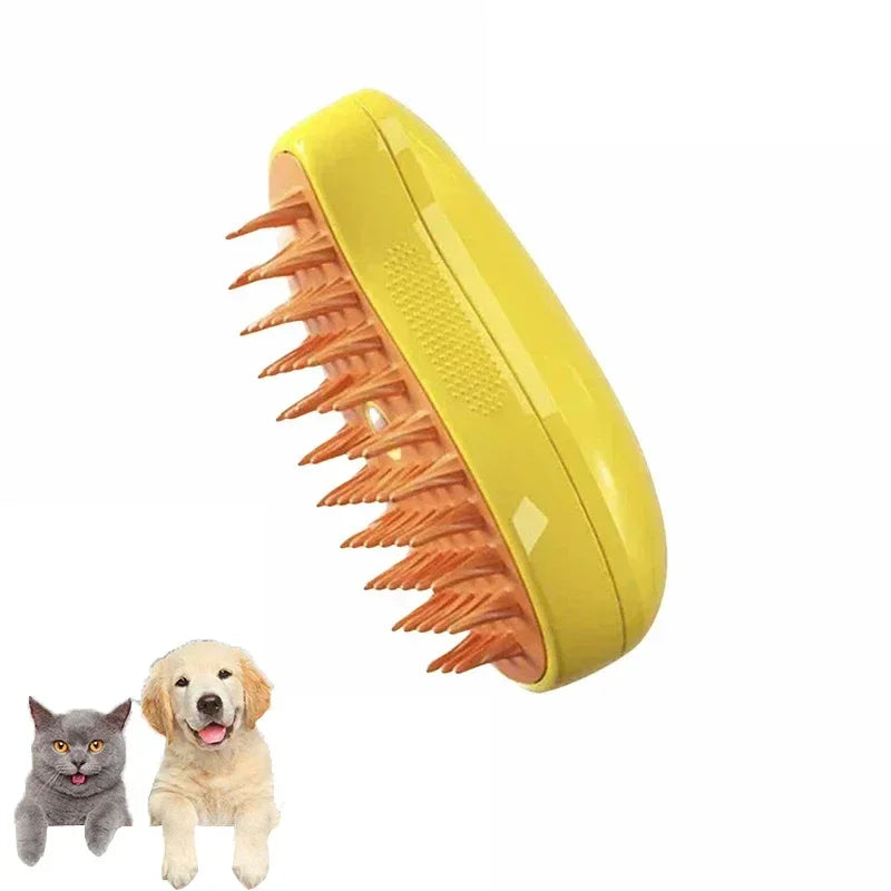 Electric Steamy Brush for Cat and Dog, Steam Brush for Massage, Pet Grooming Tools, 3 in 1