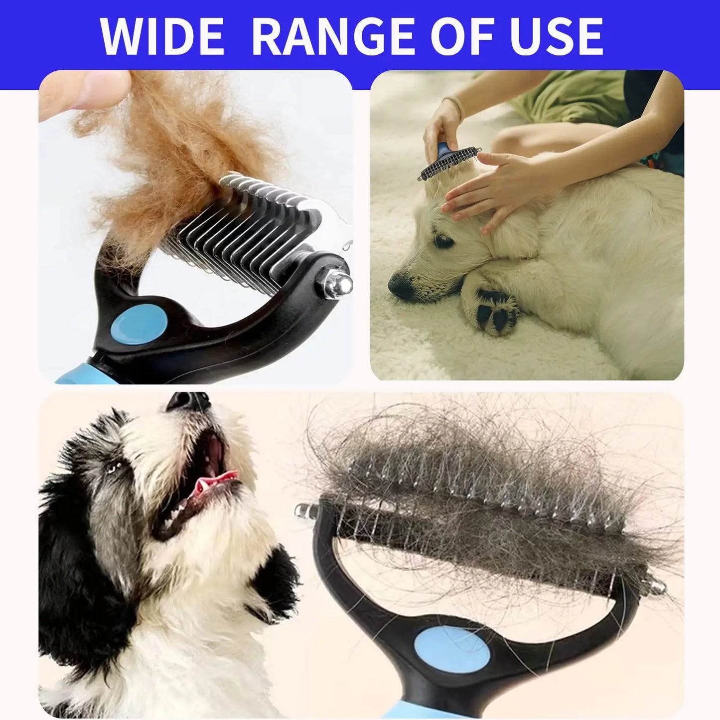 Professional Pet Deshedding Brush Hair Remover