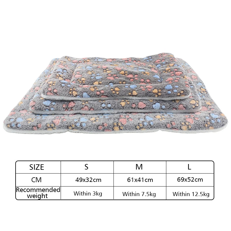 Flannel Thickened Bed Mat Soft Pet Sleeping Mat for Dogs Cats Winter Warm Blanket