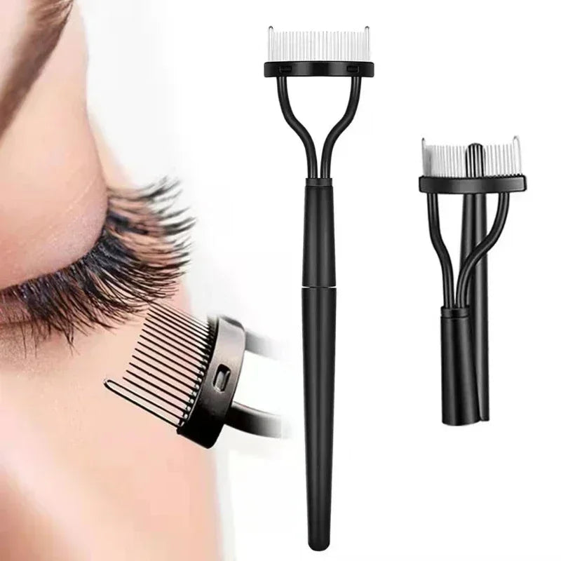 Eyelash Separator Metal Teeth Foldable Eyelash Curler Beauty Makeup Stainless