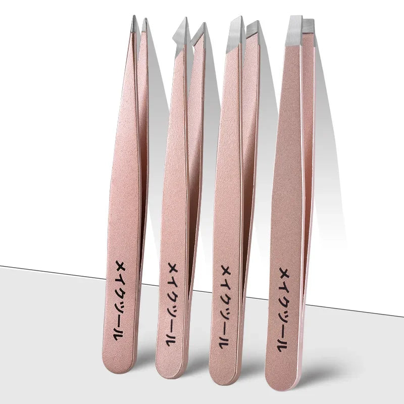 4pcs High-quality Professional Tweezers Set  Perfect For Eyebrow Hair Removal, Splinter