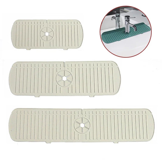 Faucet Splash Pad Silicone Sink Faucet Splash Guard Mat Sponge Drain Anti Slip Rack for Bathroom