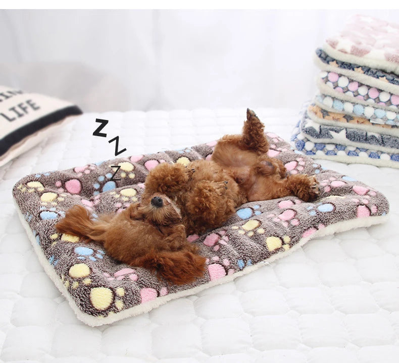 Flannel Thickened Bed Mat Soft Pet Sleeping Mat for Dogs Cats Winter Warm Blanket