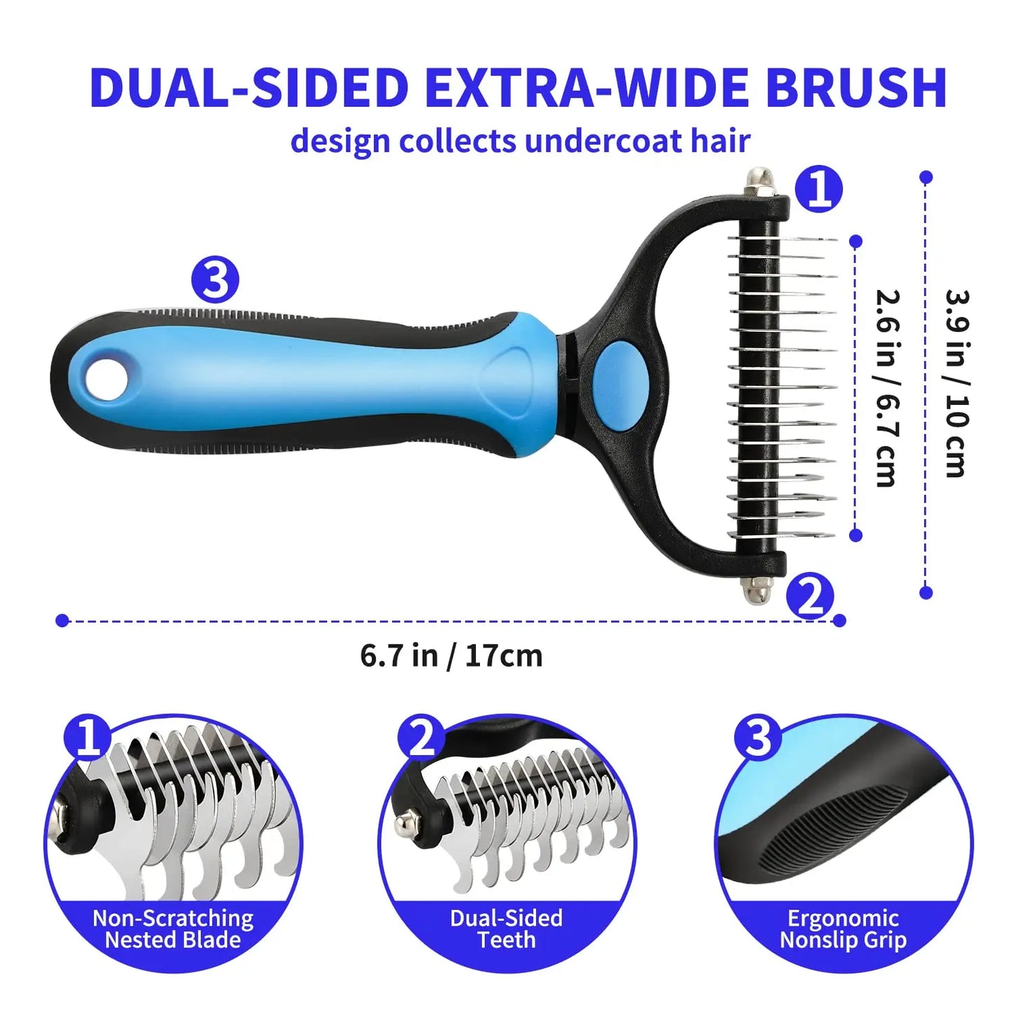 Professional Pet Deshedding Brush Hair Remover