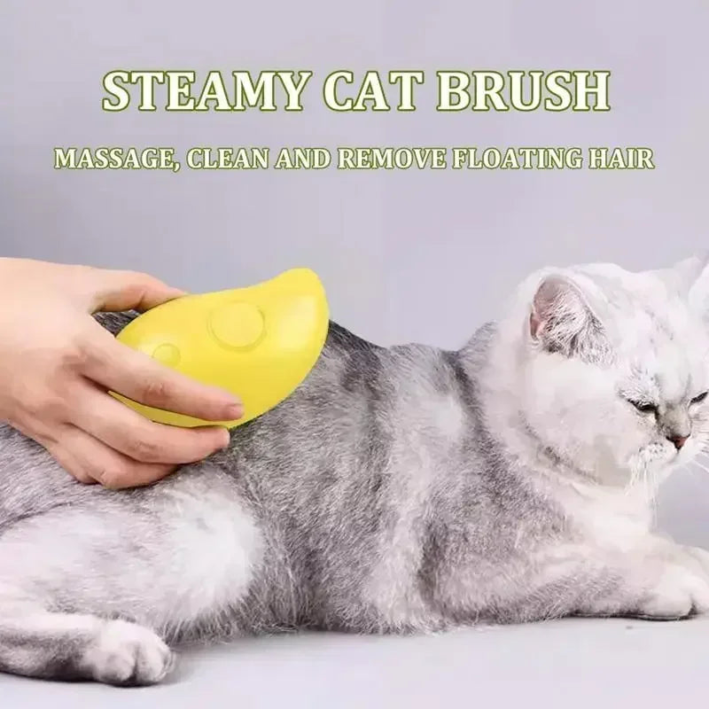 Electric Steamy Brush for Cat and Dog, Steam Brush for Massage, Pet Grooming Tools, 3 in 1