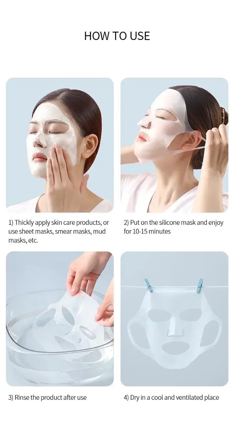 3D Silicone Mask Face Women Reusable Lifting Anti Wrinkle Firming