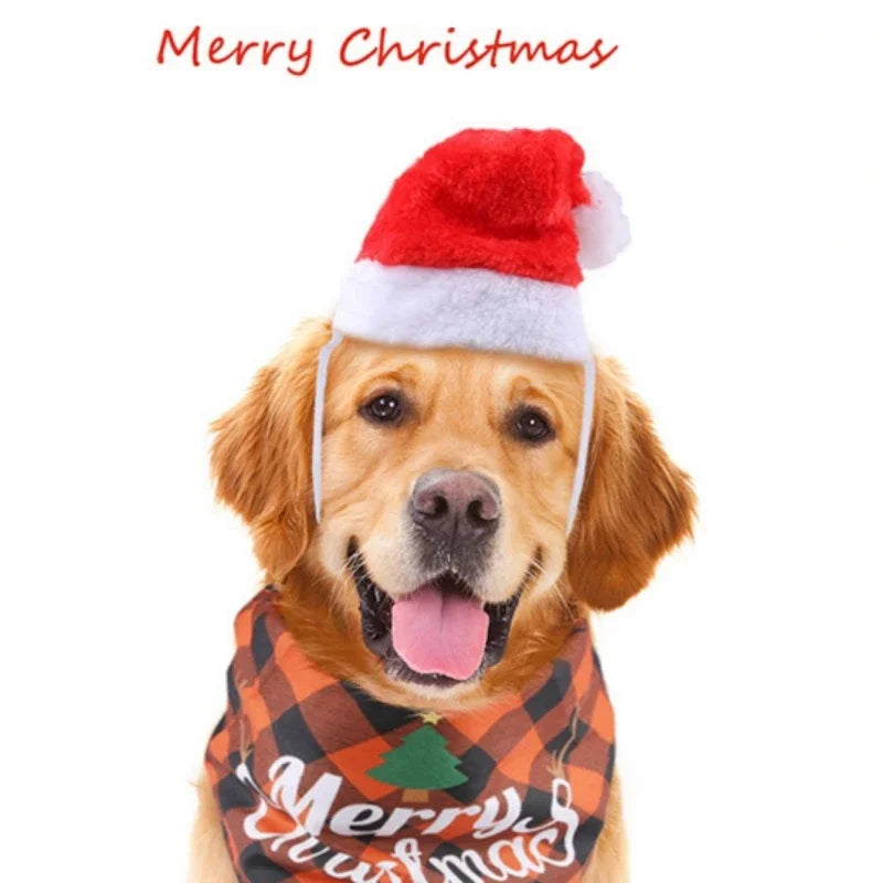 Funny Cute Red Christmas Hat Headwear for Pets, Suitable for Cats Dogs