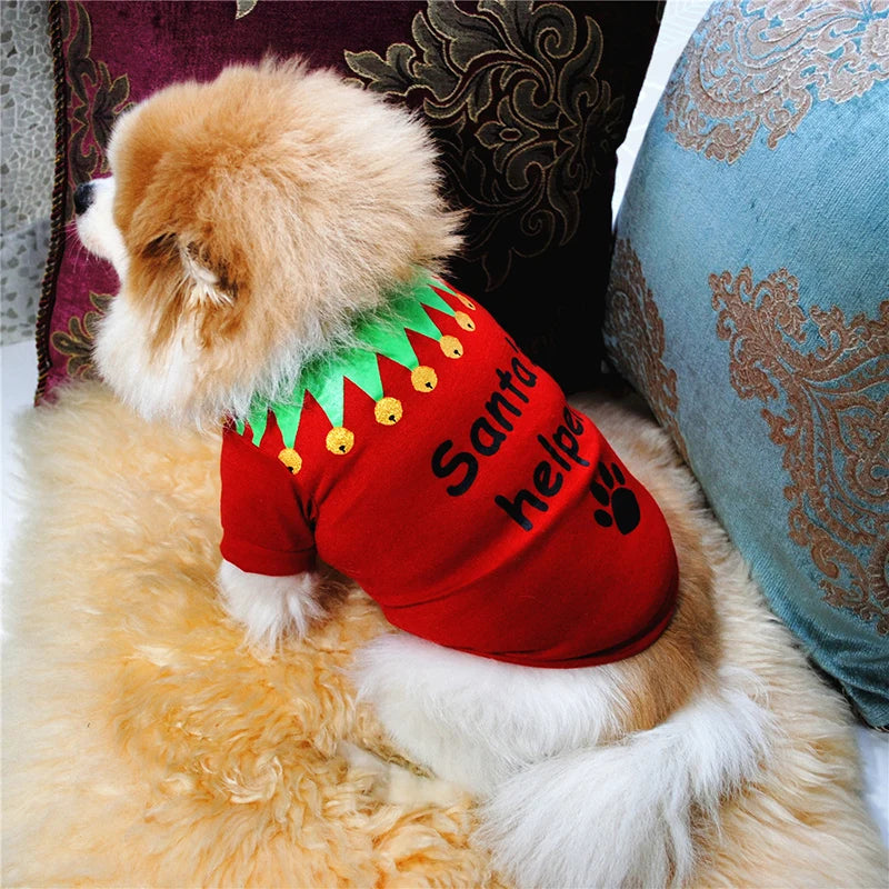 Christmas Dog Clothes Vest Pet Shirt For Pet Clothing Small Cat Puppy Outfit Kitten New Year Costume