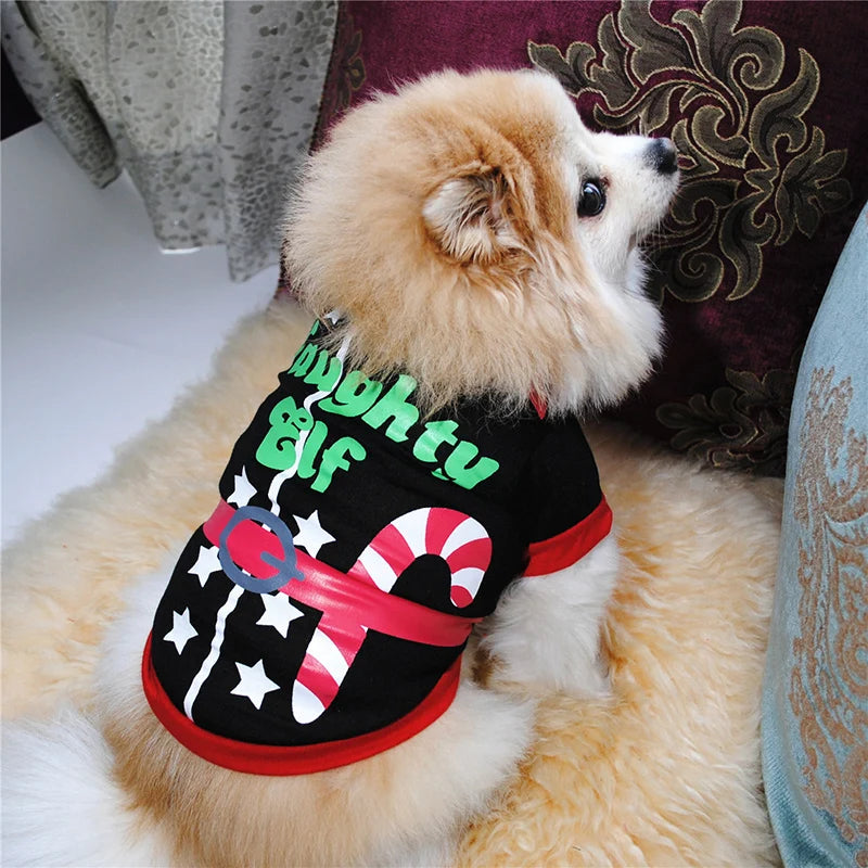 Christmas Dog Clothes Vest Pet Shirt For Pet Clothing Small Cat Puppy Outfit Kitten New Year Costume