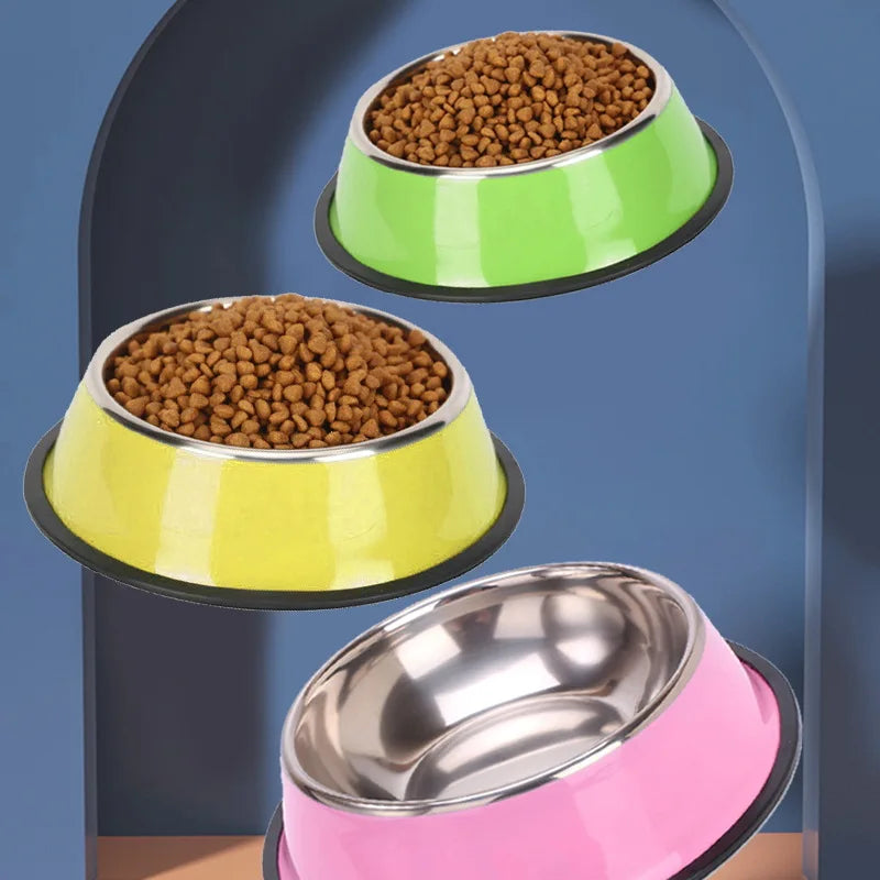 Non-Slip Dog Bowls For Small Medium Large Dog Feeder Bowls And Drinkers Stainless Steel