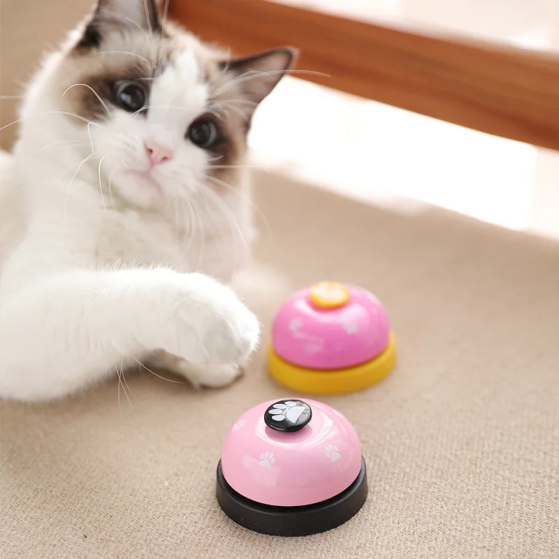 Pet Toy Bell for Dogs Cat Training Called Dinner Small Bells Footprint Ring Trainer Feeding Reminder