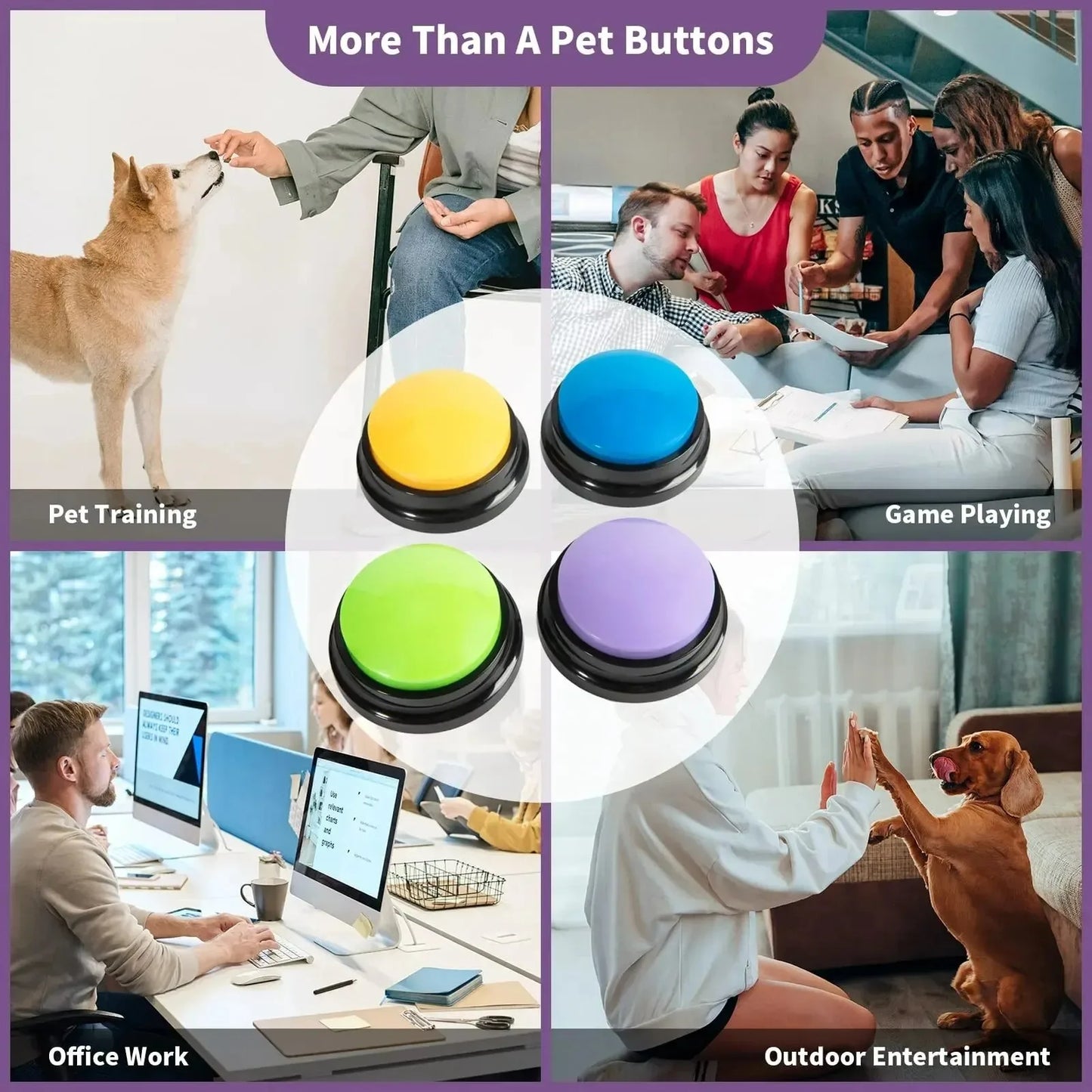 Pets Communication Buttons Voice Recording Button Training Buzzer 30 Second Record Playback Funny Gift