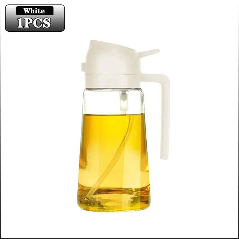 3PCS 2in1 470ml Glass Spray Oil Sprayer Bottle Spray Oil Dispenser Oil Jar Cruet Kitchen Baking