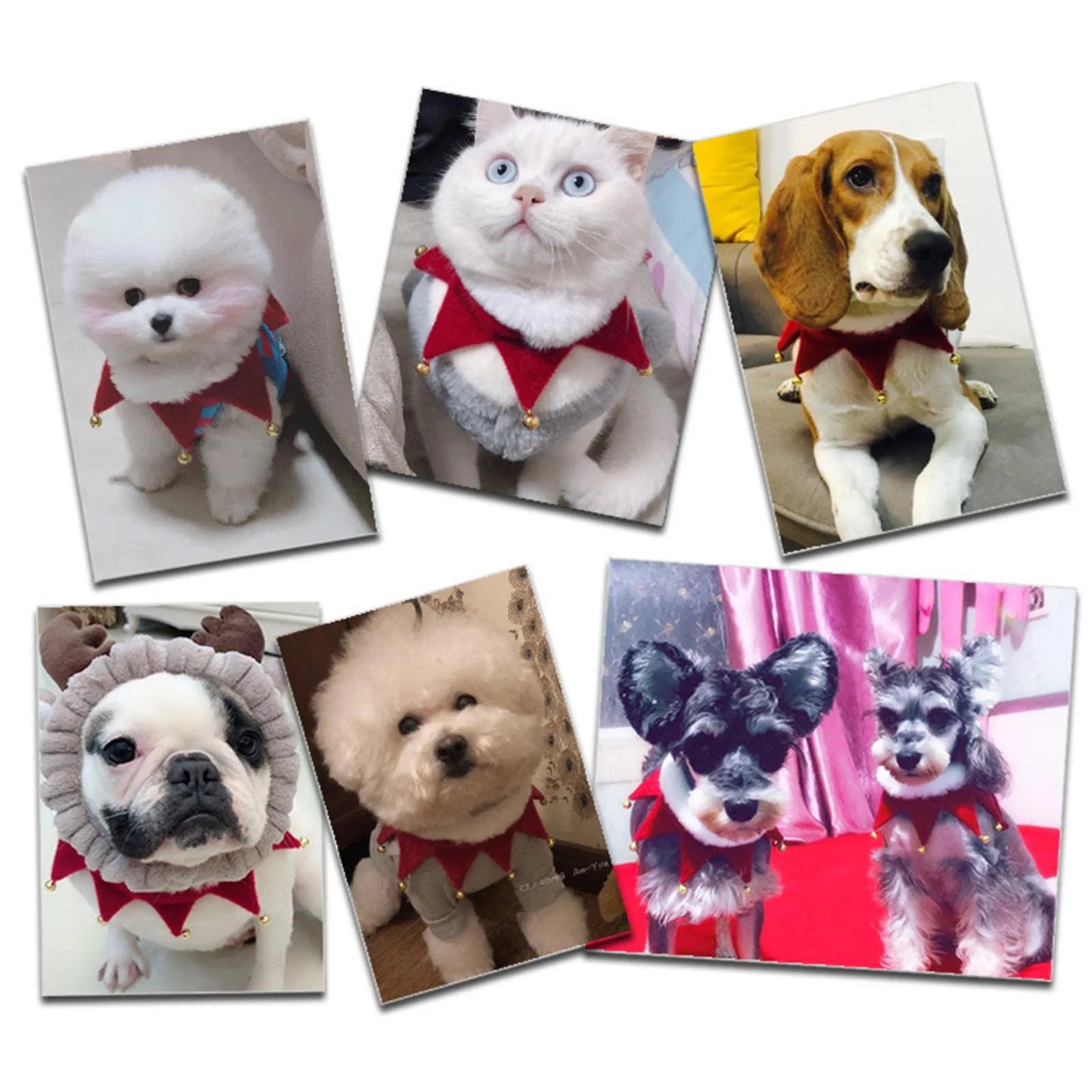 Christmas Pet Collar Winter Plush Dog Triangle Scarf With Bell Cute