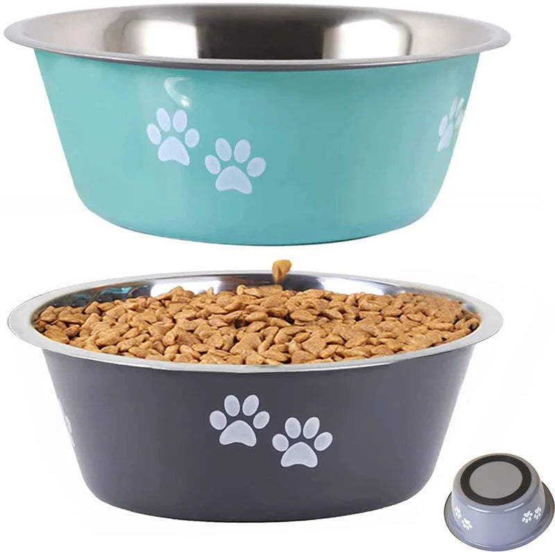 Non-slip Dog Bowls Drinkers Stainless Steel Pet