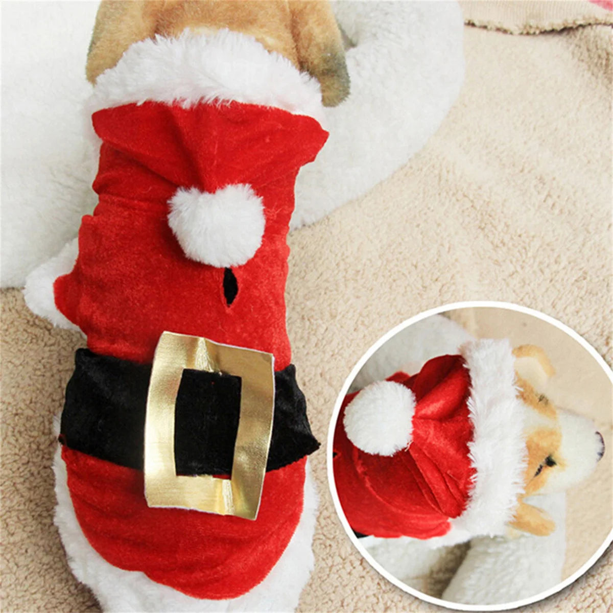 Christmas Clothes Santa Claus Dog Costume Winter Puppy Pet Cat Coat Jacket Warm