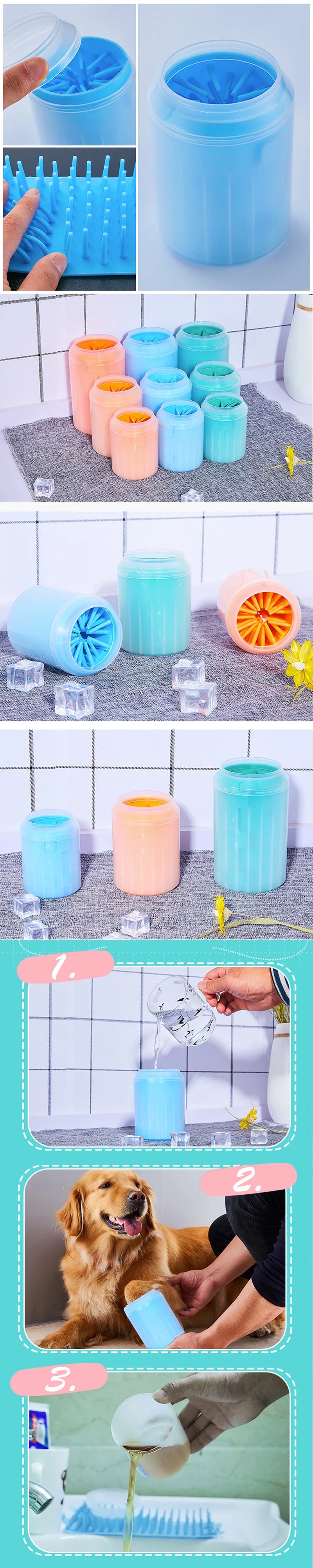 Pet Paw Cleaner Soft Silicone Material Pet Foot Wash Cup Cat and Dog Foot Cleaner