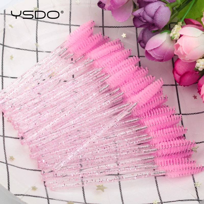 5/50pcs Crystal Eyelashes Brush Makeup Extension Eyebrow Brushes Eye Lashes