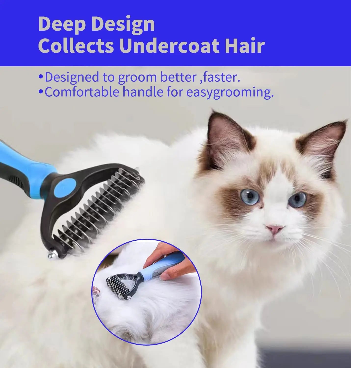 Professional Pet Deshedding Brush Hair Remover