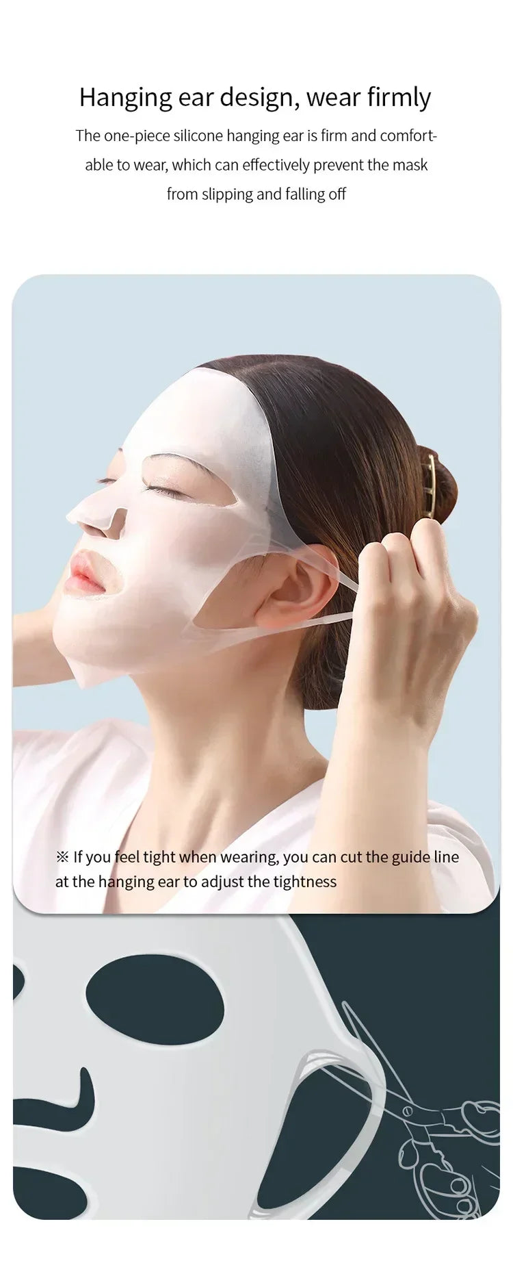 3D Silicone Mask Face Women Reusable Lifting Anti Wrinkle Firming