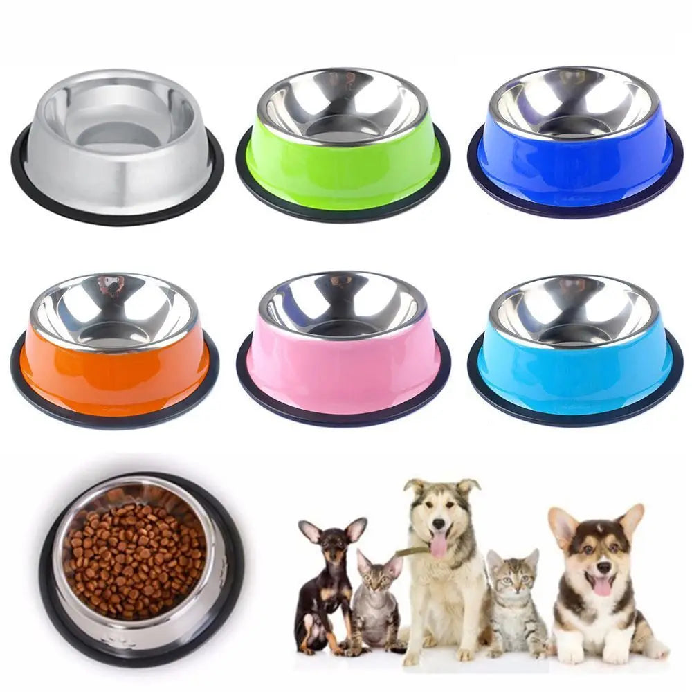 Non-Slip Dog Bowls For Small Medium Large Dog Feeder Bowls And Drinkers Stainless Steel