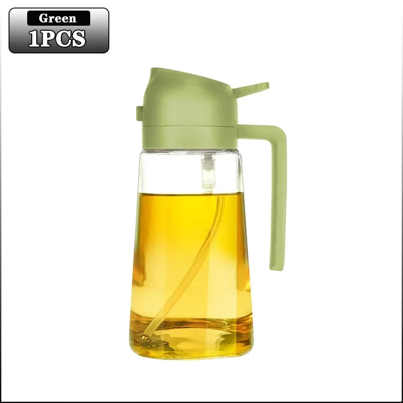 3PCS 2in1 470ml Glass Spray Oil Sprayer Bottle Spray Oil Dispenser Oil Jar Cruet Kitchen Baking