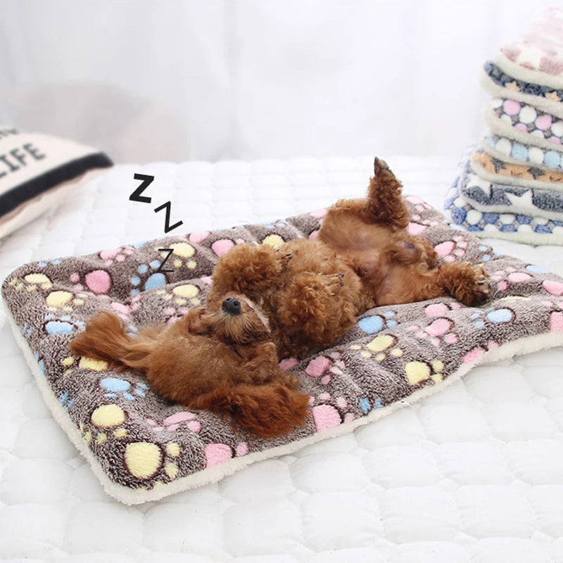 Flannel Thickened Bed Mat Soft Pet Sleeping Mat for Dogs Cats Winter Warm Blanket