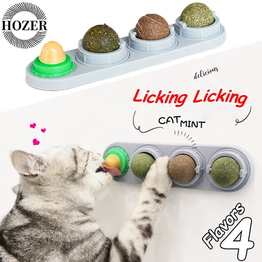 Natural Catnip Cat Wall Stick-on Ball Toy Scratchers Treats Healthy Natural